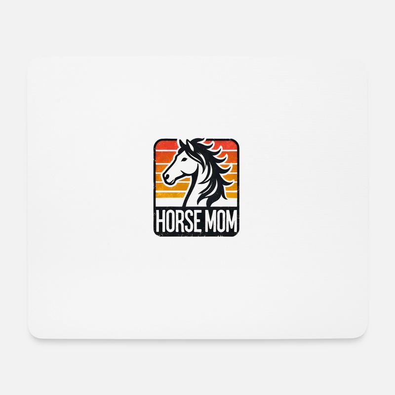 Horse Mom Design - For Equestrian Enthusiasts - Mousepad (Querformat) - Weiß