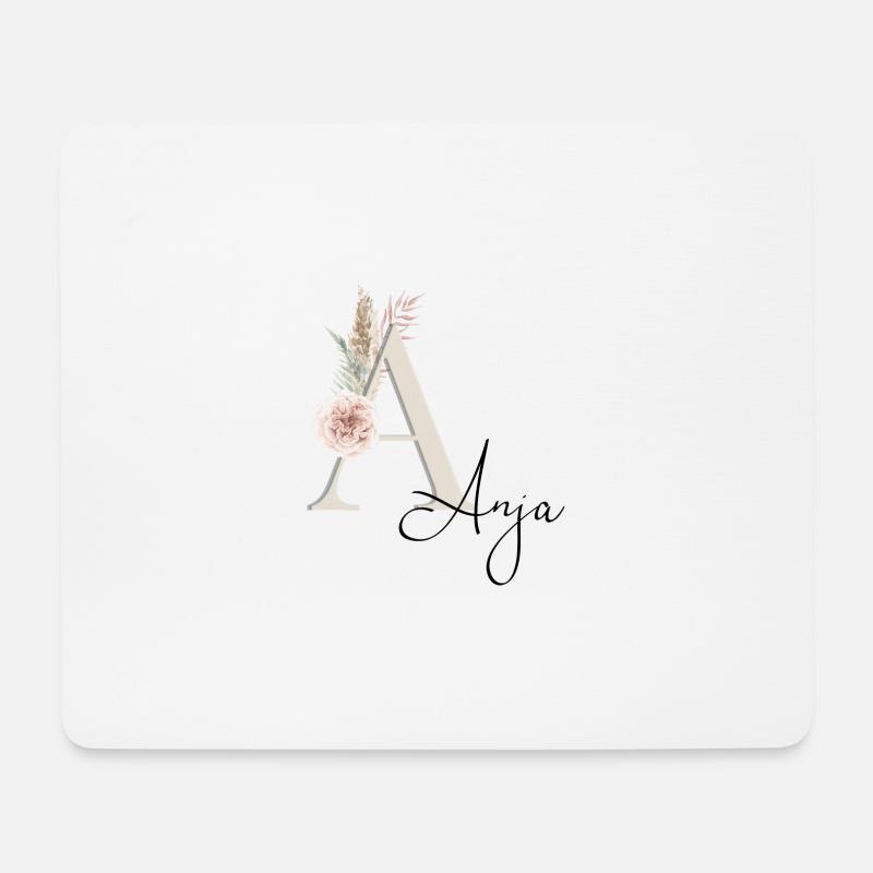 Anja! Name Boho - Mousepad (Querformat) - Weiß