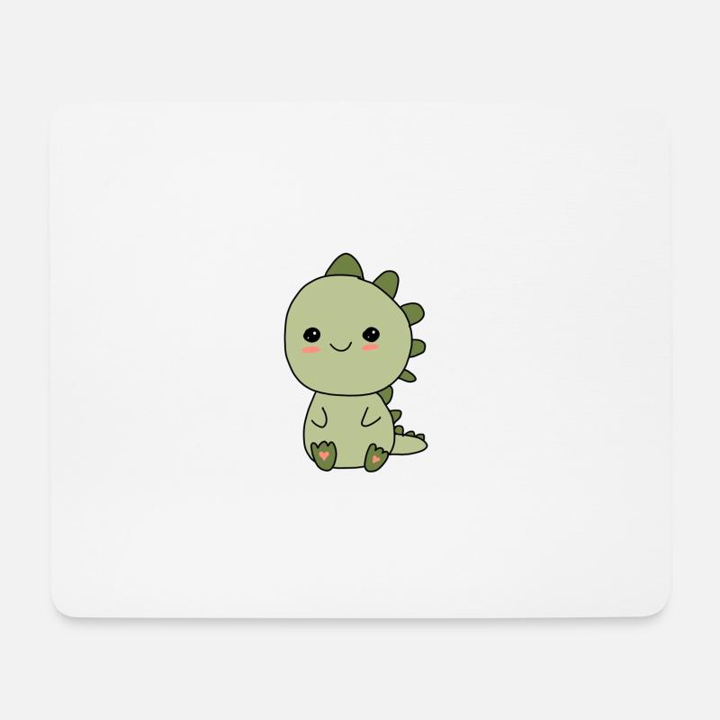 Süßer kleiner Dino - Mousepad (Querformat) - Weiß