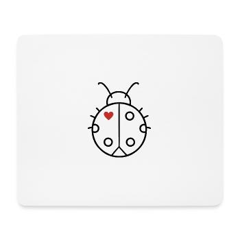 Ladybug with heart - Mouse Pad (horizontal) - white - Front