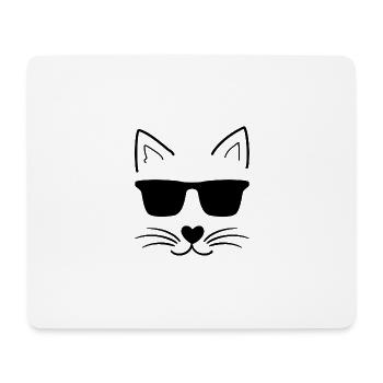 Chat cool avec des lunettes de soleil - Tapis de souris (format paysage) - blanc - Devant