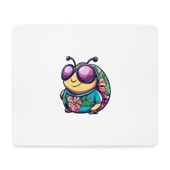Schnecke Cool Sommer - Mousepad (Querformat) - Weiß - Vorne