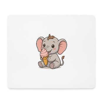 Eiszeit mit Elefant - Mousepad (Querformat) - Weiß - Vorne