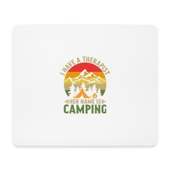 Vintage quote I have a therapist camping t - Mouse Pad (horizontal) - white - Front