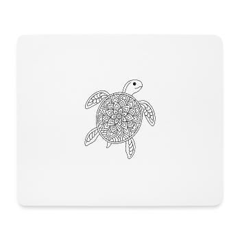 Schildkröten Mandala zum ausmalen - Mousepad (Querformat) - Weiß - Vorne