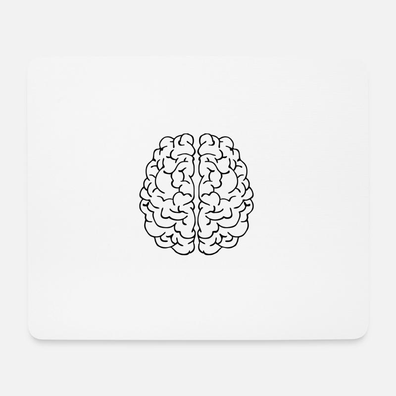 Gehirn Comic - Mousepad (Querformat) - Weiß