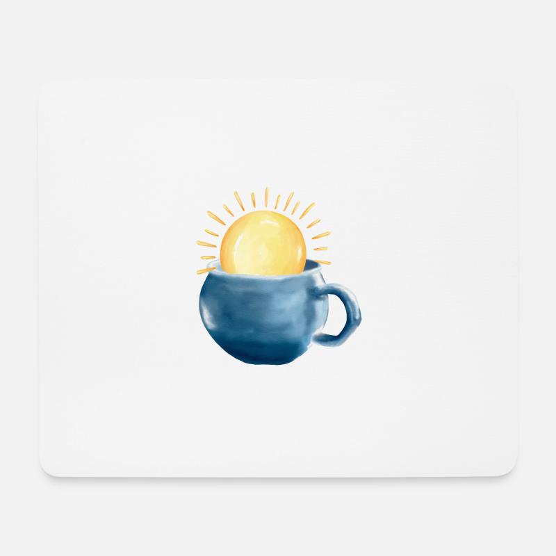 Sonne in der Tasse - Mousepad (Querformat) - Weiß