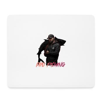 Pro Fishing Angler Logo - Mouse Pad (horizontal) - white - Front