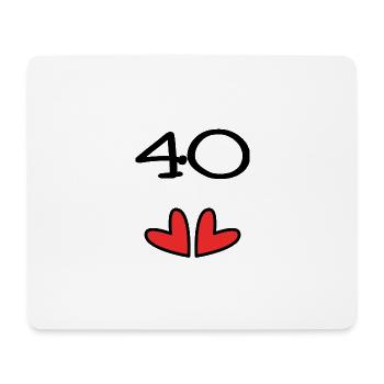 40. 40 JAHRE. 40-JÄHRIGES JUBILÄUM. 40-JÄHRIGES JUBILÄUM. - Mousepad (Querformat) - Weiß - Vorne