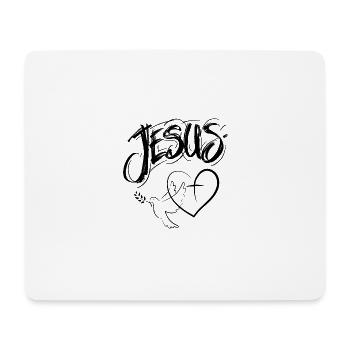 Jésus Graffitti - Tapis de souris (format paysage) - blanc - Devant
