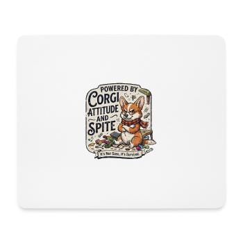 Powered By Corgi Attitude And Spite Funny Dog - Mouse Pad (horizontal) - white - Front