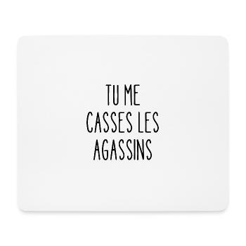 tu mes casses les agassins - Tapis de souris (format paysage) - blanc - Devant