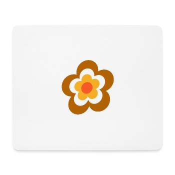 des années 70 motif fleur rétro - Tapis de souris (format paysage) - blanc - Devant