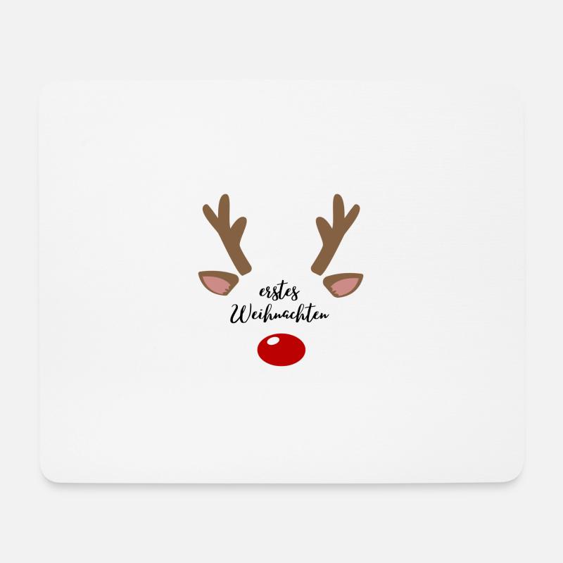 Erstes Weihnachten Aufdruck Rentier - Mousepad (Querformat) - Weiß
