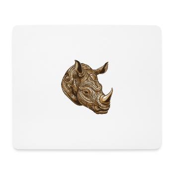 Portrait de rhinocéros - Tapis de souris (format paysage) - blanc - Devant