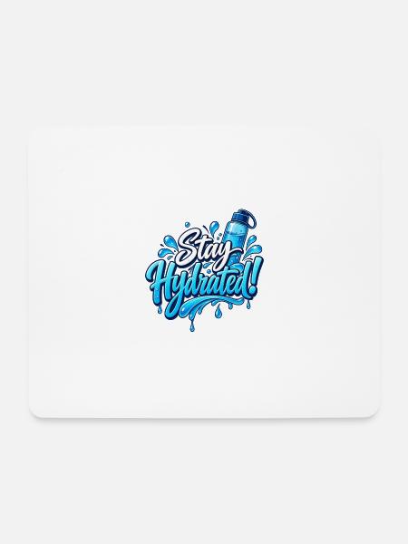 Stay Hydrated! – Wasser & Trinkmotivation - Mousepad (Querformat) - Weiß