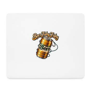 Beer Fishy Fishy Keg Design - Mousepad (Querformat) - Weiß - Vorne