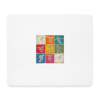 Inline Skating Retro Collage - Mousepad (Querformat) - Weiß - Vorne