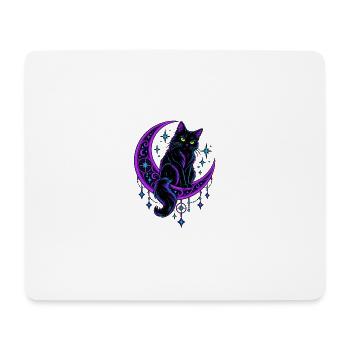 Neonkatze auf dem Mondmond - Mousepad (Querformat) - Weiß - Vorne