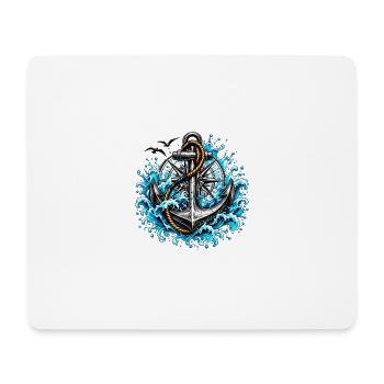 Gezeitenanker mit tosenden Wellen - Mousepad (Querformat) - Weiß - Vorne