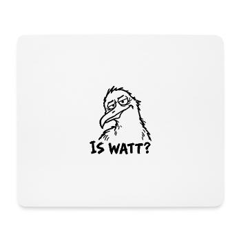 IS WATT? – Misstrauische Möwe - Mousepad (Querformat) - Weiß - Vorne