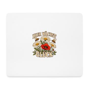 Hier wächst Glück - Mousepad (Querformat) - Weiß - Vorne