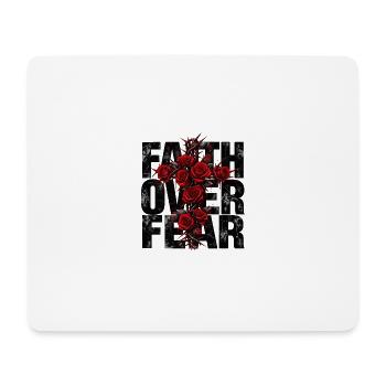 Faith Over Fear Jesus Christliches Motiv Geschenk - Mousepad (Querformat) - Weiß - Vorne