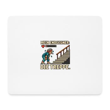 Mein Endgegner: Die Treppe - Mousepad (Querformat) - Weiß - Vorne