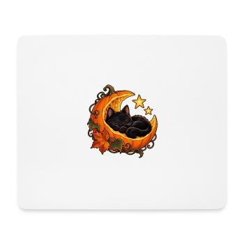 Mondbeschienene Kürbiskatze - Mousepad (Querformat) - Weiß - Vorne