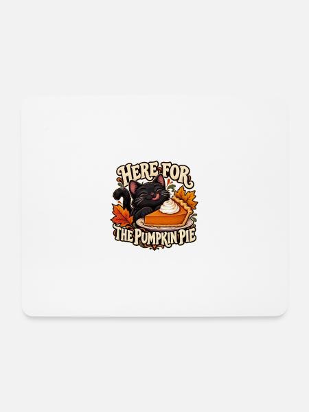 Hier für den Kürbiskuchen - Mousepad (Querformat) - Weiß