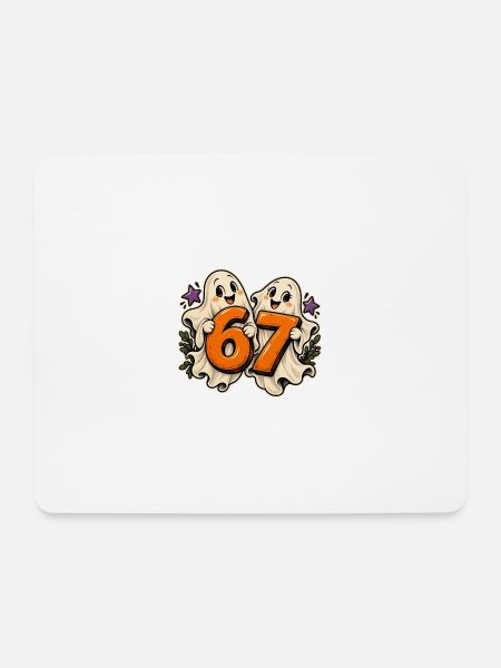 67 Geisterduo - Mousepad (Querformat) - Weiß