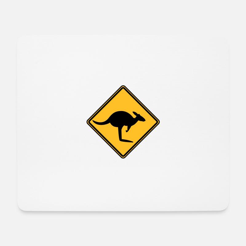 Caution kangaroo - Mouse Pad (horizontal) - white