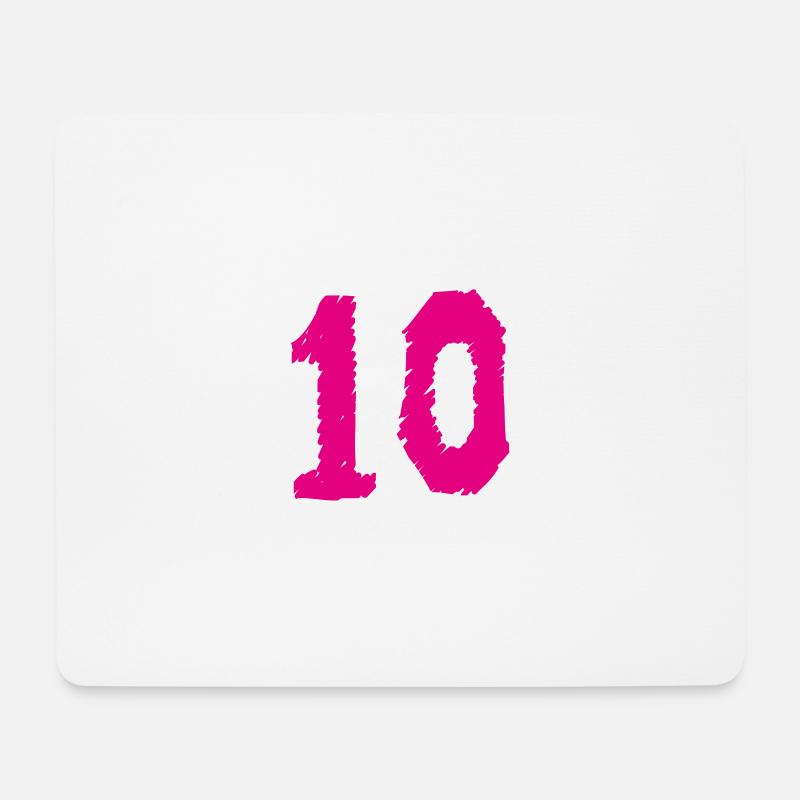 Zahl 10 Skizze - Mousepad (Querformat) - Weiß