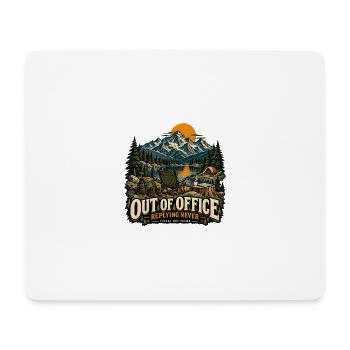 Out of Office – Camping statt Büro - Mousepad (Querformat) - Weiß - Vorne
