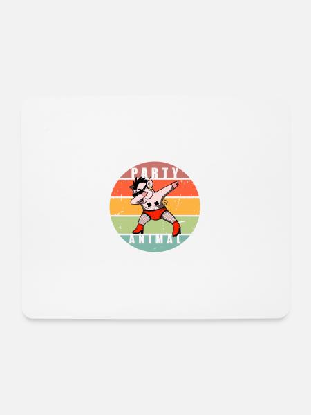 Party Dabbing Schwein Animal - Mousepad (Querformat) - Weiß