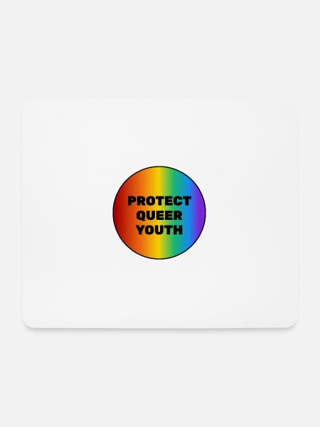 Queere Jugendliche schützen - Mousepad (Querformat) - Weiß