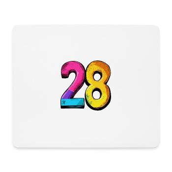 28 Zahl symbol - Mousepad (Querformat) - Weiß - Vorne