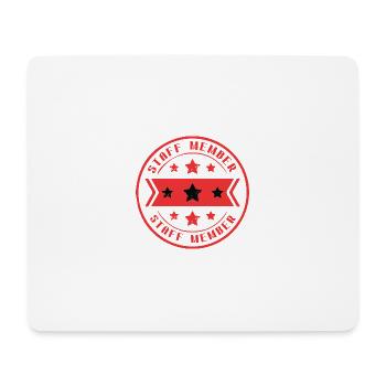 Tampon du membre du personnel - Tapis de souris (format paysage) - blanc - Devant