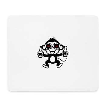 Party Affe - Mousepad (Querformat) - Weiß - Vorne