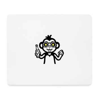 Monkey Drinking Funny Beer - Mouse Pad (horizontal) - white - Front