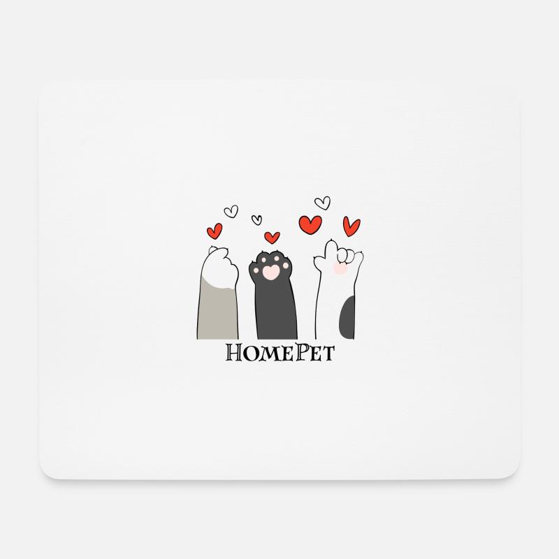 HomePet | Love | Hund | Katze - Mousepad (Querformat) - Weiß