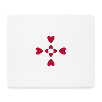 Glittering Cross Hearts - Mouse Pad (horizontal) - white - Front