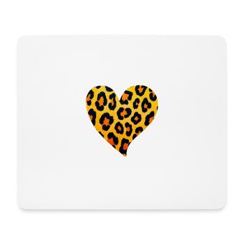 Leopard Herz Muster - Mousepad (Querformat) - Weiß - Vorne