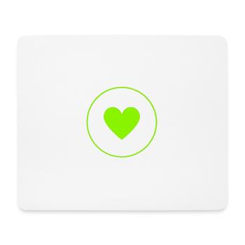 Green Heart Circle | Minimal Herz Design - Mousepad (Querformat) - Weiß - Vorne