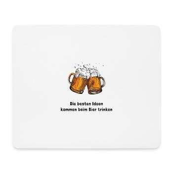 Die besten Ideen kommen beim Bier trinken - Mousepad (Querformat) - Weiß - Vorne