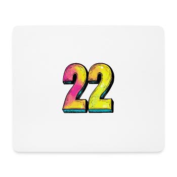 22 Symbole numérique - Tapis de souris (format paysage) - blanc - Devant