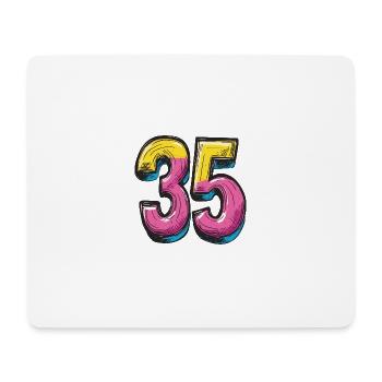 35 Number symbol - Mouse Pad (horizontal) - white - Front