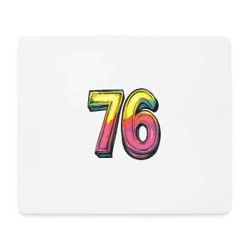 76 Number Symbol - Mouse Pad (horizontal) - white - Front