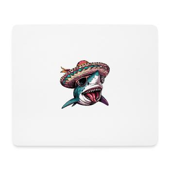 Hai Comic Lustig Sombrero - Mousepad (Querformat) - Weiß - Vorne