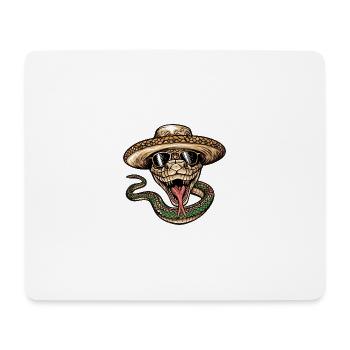 Serpent Cobra Bande Dessinée Drôle Sombrero - Tapis de souris (format paysage) - blanc - Devant